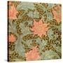 "Single Stem" Wallpaper Design-William Morris-Stretched Canvas