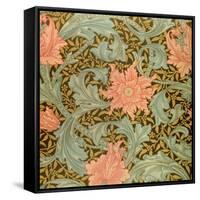 "Single Stem" Wallpaper Design-William Morris-Framed Stretched Canvas