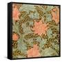 "Single Stem" Wallpaper Design-William Morris-Framed Stretched Canvas