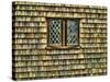 Single Window with Shingled Walls, Nantucket, Massachusetts.-Sabine Jacobs-Stretched Canvas