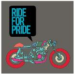 Vector Motorbike Illustration Ride for Pride Colorful Poster-singpentinkhappy-Art Print