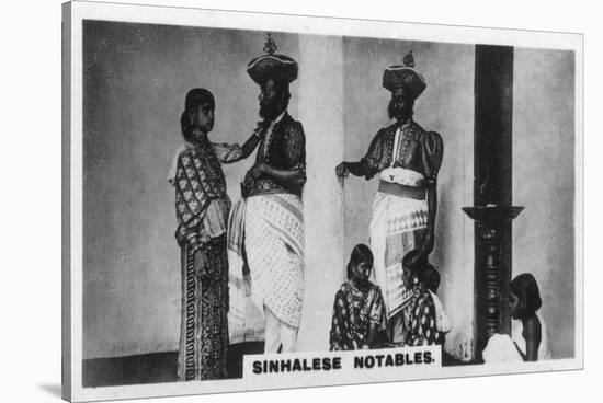 Sinhalese Notables, Ceylon, C1925-null-Stretched Canvas
