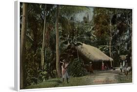 Sinhalese Village Hut in Sri Lanka-null-Framed Photographic Print