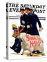 "Sink the Navy," Saturday Evening Post Cover, November 30, 1935-Albert W. Hampson-Stretched Canvas