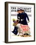 "Sink the Navy," Saturday Evening Post Cover, November 30, 1935-Albert W. Hampson-Framed Premium Giclee Print