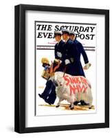 "Sink the Navy," Saturday Evening Post Cover, November 30, 1935-Albert W. Hampson-Framed Giclee Print