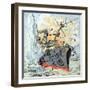 Sinking of Russian Battleship Petropavlosk (April 1904)-null-Framed Giclee Print