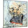 Sinking of Russian Battleship Petropavlosk (April 1904)-null-Mounted Giclee Print