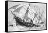 Sinking of the "Alabama", 19 June 1864, Engraved by Schultz-Julian Oliver Davidson-Framed Stretched Canvas