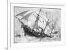 Sinking of the "Alabama", 19 June 1864, Engraved by Schultz-Julian Oliver Davidson-Framed Giclee Print