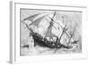 Sinking of the "Alabama", 19 June 1864, Engraved by Schultz-Julian Oliver Davidson-Framed Giclee Print