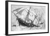 Sinking of the "Alabama", 19 June 1864, Engraved by Schultz-Julian Oliver Davidson-Framed Giclee Print