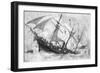 Sinking of the "Alabama", 19 June 1864, Engraved by Schultz-Julian Oliver Davidson-Framed Giclee Print