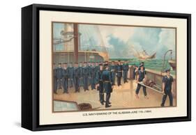 Sinking of the Alabama, June 11, 1864-Werner-Framed Stretched Canvas