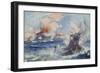 Sinking of the German Submarine U-15 by HMS Birmingham-E. S. Hodgson-Framed Giclee Print