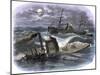 Sinking of the Ironclad USS Monitor in a Gale Off North Carolina, c.1862-null-Mounted Giclee Print