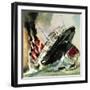 Sinking of the Lusitania-null-Framed Premium Giclee Print