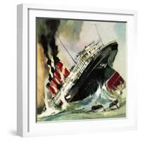 Sinking of the Lusitania-null-Framed Giclee Print