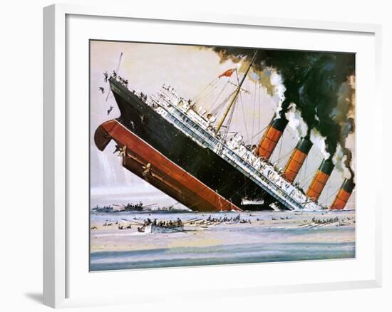 Sinking of the Lusitania-John S. Smith-Framed Giclee Print