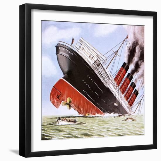 Sinking of the Lusitania-John Keay-Framed Giclee Print