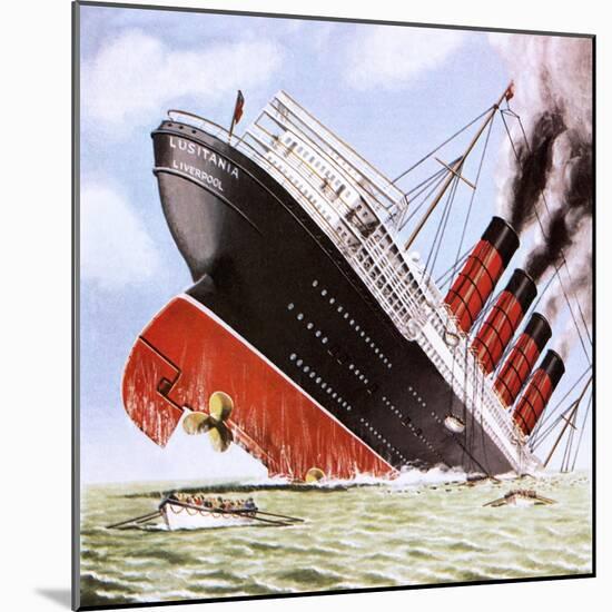 Sinking of the Lusitania-John Keay-Mounted Giclee Print