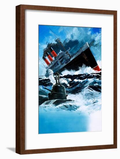 Sinking of the Lusitania-null-Framed Giclee Print