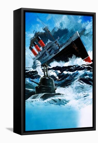 Sinking of the Lusitania-null-Framed Stretched Canvas