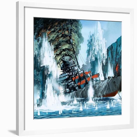 Sinking of the Tirpitz-Mike Tregenza-Framed Giclee Print