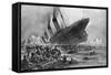 Sinking of the Titanic-Willy Stoewer-Framed Stretched Canvas