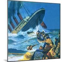 Sinking of the Titanic-English School-Mounted Giclee Print