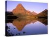 Sinopah Mountain Reflected in Two Medicine Lake, Glacier National Park, Montana, USA-null-Stretched Canvas