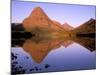 Sinopah Mountain Reflected in Two Medicine Lake, Glacier National Park, Montana, USA-null-Mounted Photographic Print