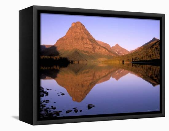 Sinopah Mountain Reflected in Two Medicine Lake, Glacier National Park, Montana, USA-null-Framed Stretched Canvas