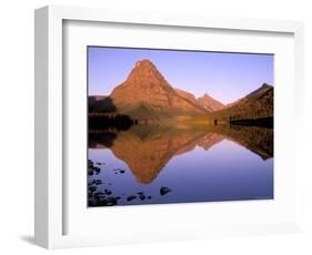 Sinopah Mountain Reflected in Two Medicine Lake, Glacier National Park, Montana, USA-null-Framed Photographic Print