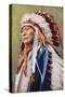 Siouan Indian in Ceremonial Dress-null-Stretched Canvas