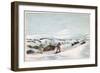 Sious Hunting in Snow-George Catlin-Framed Art Print