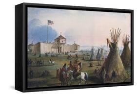 Sioux at Ft. Laramie, 1837-Alfred Jacob Miller-Framed Stretched Canvas