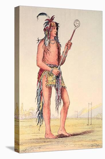 Sioux Ball Player Ah-No-Je-Nange, "He Who Stands on Both Sides", 19th Century-George Catlin-Stretched Canvas