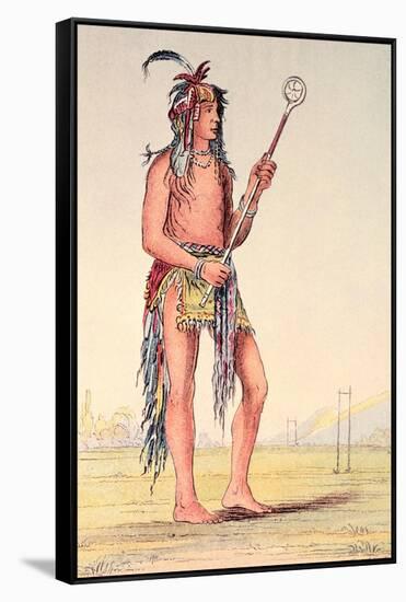 Sioux Ball Player Ah-No-Je-Nange, "He Who Stands on Both Sides", 19th Century-George Catlin-Framed Stretched Canvas