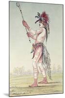 Sioux Ball Player We-Chush-Ta-Doo-Ta, 'The Red Man-George Catlin-Mounted Giclee Print