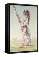 Sioux Ball Player We-Chush-Ta-Doo-Ta, 'The Red Man-George Catlin-Framed Stretched Canvas