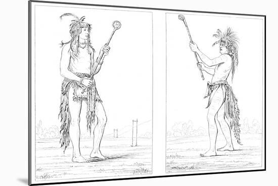 Sioux Ball Players, 1841-Myers and Co-Mounted Giclee Print