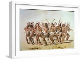 Sioux Bear Dance-George Catlin-Framed Giclee Print