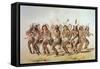 Sioux Bear Dance-George Catlin-Framed Stretched Canvas