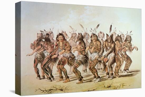 Sioux Bear Dance-George Catlin-Stretched Canvas