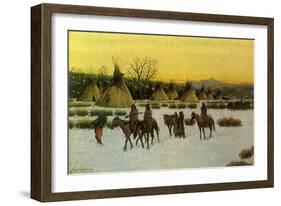 Sioux Camp at Wounded Knee, 1904-null-Framed Giclee Print