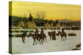 Sioux Camp at Wounded Knee, 1904-null-Stretched Canvas