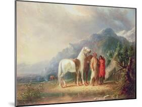 Sioux Camp Scene-Alfred Jacob Miller-Mounted Giclee Print