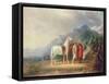 Sioux Camp Scene-Alfred Jacob Miller-Framed Stretched Canvas