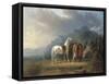 Sioux Camp-Alfred Jacob Miller-Framed Stretched Canvas
